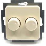 BERKER M2 duo dimmer - 2 x 20 tot 150 watt - 230V LED/tronic/ringkern/gloeilamp - Inbouw - Crème