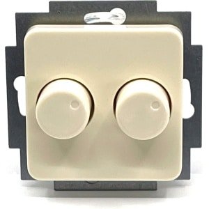 BERKER M2 duo dimmer - 2 x 20 tot 150 watt - 230V LED/tronic/ringkern/gloeilamp - Inbouw - Crème