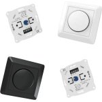 Bouwshop Utrecht - Inbouw Muur Dimmer - Spotjes bediening - Centraalplaat + Afdekraam- Dimmer voor LED-verlichting - 220V - Energiebesparend - 200W - Wit