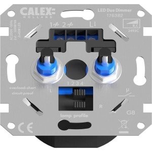 Calex LED Duo Wanddimmer - Inbouw Dimmer - 3-150W Fase afsnijding - Universeel