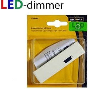 ELEKTROFIX 230V snoerdimmer voor dimbare LED-lampen 1-25W| WIT