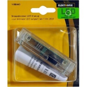 ELEKTROFIX snoerdimmer 230V, voor dimbare LED-lampen 1 - 25W | TRANSPARANT