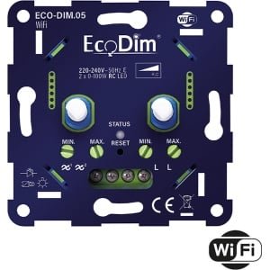 EcoDim - Eco-Dim.05 WiFi - Duo led dimmer - inbouw 2x0-100W