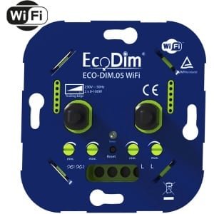 EcoDim Eco-Dim.05 WiFi Duo led dimmer inbouw 2x0-100W