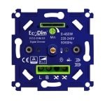 EcoDim - LED Dimmer - ECO-DIM.03 - Fase Aan- en Afsnijding RLC - Inbouw - Enkel Knop - 0-500W