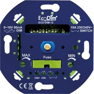 EcoDim - LED Dimmer - ECO-DIM.12 - Inbouw - Enkel Knop - 1-10V (50mA)