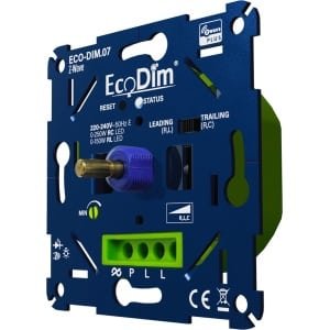 EcoDim Z-Wave led dimmer, ECO-DIM.07 Z-Wave, druk/draai, inbouw, 0-250W LED, voor alle afdekmaterialen