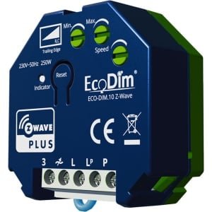 EcoDim Z-Wave led dimmer module, ECO-DIM.10 Z-Wave, Geschikt voor pulsdrukker, inbouw, Touchlink, 250W LED