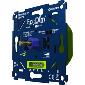 EcoDim Zigbee led dimmer, ECO-DIM.07 Zigbee Pro, druk/draai, inbouw, Touchlink, 0-250W LED, voor alle afdekmaterialen