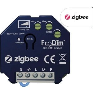 EcoDim Zigbee led dimmer module, ECO-DIM.10 Zigbee, Geschikt voor pulsdrukker, inbouw, Touchlink, 250W LED