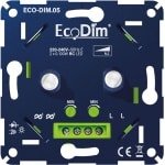 EcoDim duo led dimmer, ECO-DIM.05, druk/draai, kleine inbouwdiepte, 2x 100W LED, bijpassend afdekmateriaal verkrijgbaar