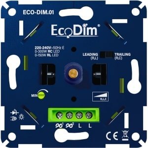 EcoDim led dimmer ECO-DIM.01 0-300W RLC, fase aansnijding & fase afsnijding, universeel, voor alle merken afdekmateriaal