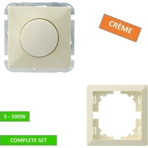 GAMMA dimmer + raam - Everest - Inbouw - voor 230V lampen - 5 tot 500 W - Crème - Complete set