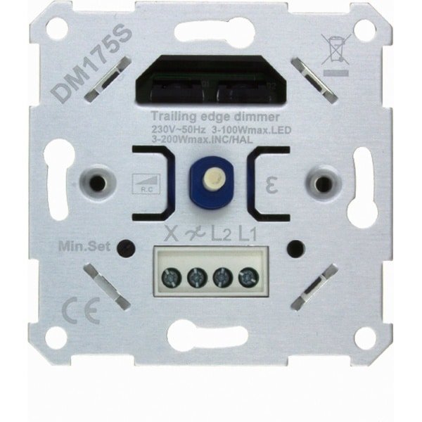 KOOPLED LED Dimmer - 3-200W - Fase Afsnijding - Universele LED Dimmer - Led Dimmer Inbouw - Dimmer Schakelaar