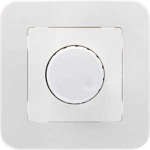 LED Dimmer - 230V - Inbouw Enkel Knop - 1-300W - Incl. Afdekraam - Wit