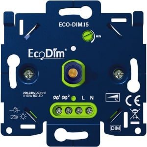 Led dimmer inbouw 0-150W voor België | ECO-DIM.15 | Kleine inbouwdiepte | Voor alle merken afdekmateriaal