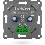 Ledvion - LED Duo Dimmer 3-100 Watt, Universeel, LED, Inbouw dimmer, Fase-afsnijdbaar