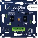 Matter led dimmer draai 0-250W | druk/draai | Voor alle merken afdekmateriaal | 3-draads | ECO-DIM.07 Z-Wave