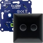 Merten duo led dimmer, ECO-DIM.05, druk/draai, kleine inbouwdiepte, 2x 100W LED, inclusief zwart afdekmateriaal passend in Merten series