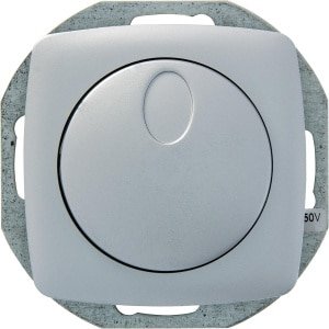 PLIEGER dimmer | serie Aurora | 230V halogeen- en gloeilampen | 20 - 400 watt | druk aan/uit | aluminium