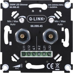 Q-Link Duo dimmer afdek polar wit led rc dws 2-200w