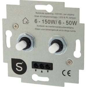 Q-Link dimmer - inbouw - los element - duodimmer - universeel - LED 6-50W - 2 x 150w