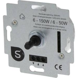 Q-Link dimmer - inbouw - los element - universeel - druk - wissel - LED 6-50W - voor gloeilampen 230v