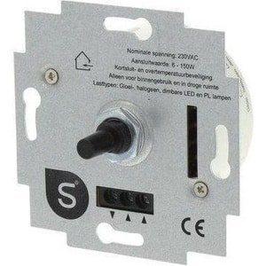 Smartwares S2 Inbouw Dimmer - Universele Drukwissel - LED - 6 - 150W - Element