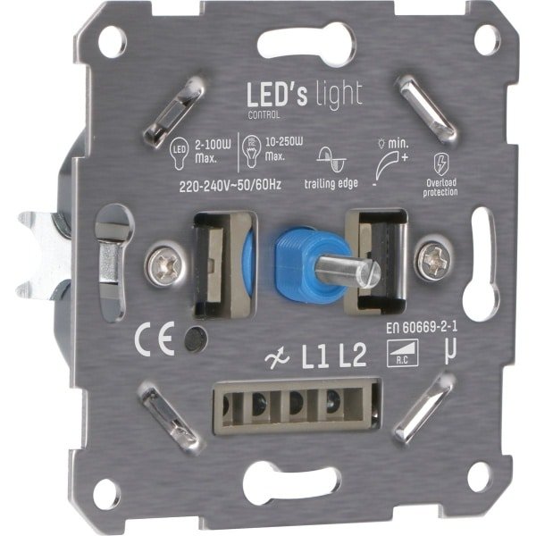 Universele LED Dimmer 2-250W - Geschikt voor alle dimbare lampen - Fase afsnijding