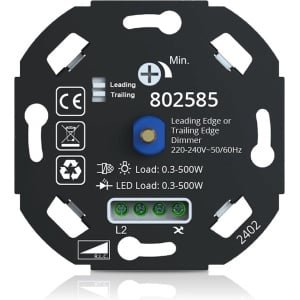 Universele LED dimmer 0.3-500W | Fase af- en aansnijding